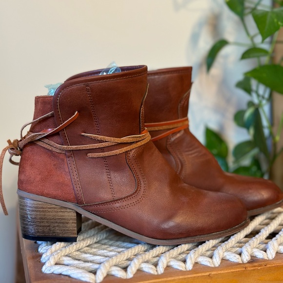 NWOT tan vegan leather booties - Picture 5 of 6